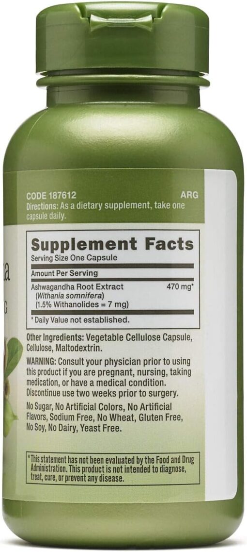 GNC Ashwagandha Extract 470mg 100 Cápsulas - Imagem 2