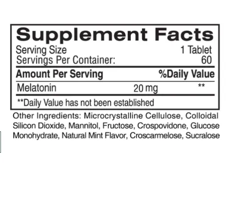 Earth’s Creation Melatonina 20mg Sublingual Mint Flavor 60 Cápsulas - Imagem 2