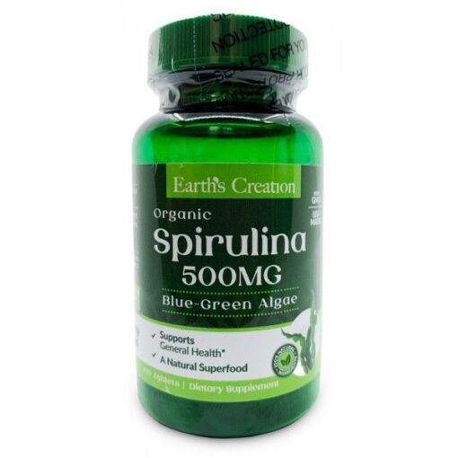 Earth's Creation Spirulina 500mg 60 Cápsulas