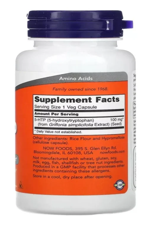 NOW 5-HTP 100mg 50 Cápsulas - Imagem 2