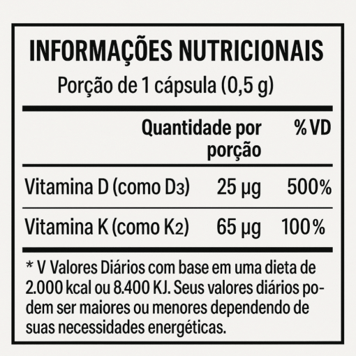 Allways Health D3 + K2 500mg 60 Caps - Imagem 2