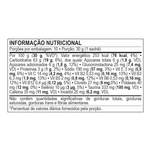 Body Action Energygel Black Caixa c/ 10 unidades - Imagem 2