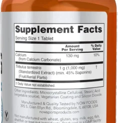 tribulus 1000 mg now foods 180 caps ingredientes