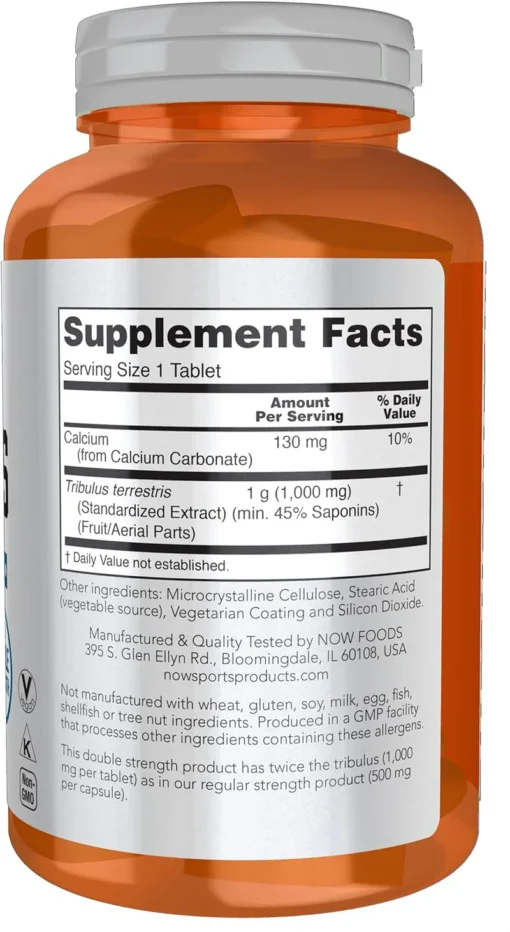 NOW Tribulus 1000mg 180 Cápsulas - Imagem 2